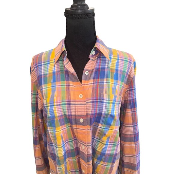 LRL Lauren Jeans Company Plaid Button-Up Shirt Cotton XL Preppy Old Money Cottag - Picture 2 of 10